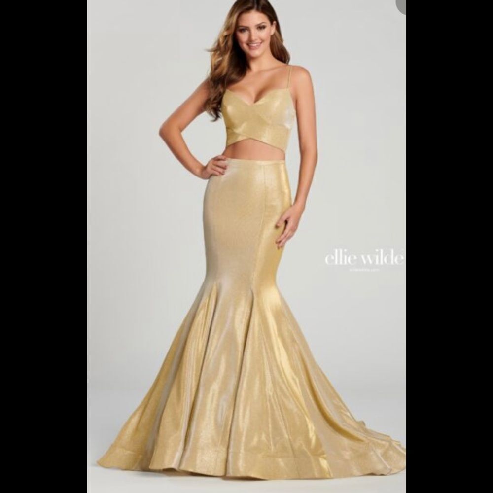 NEW Ellie Wilde glitter 2 pieces maxi gown dress EW120111 4